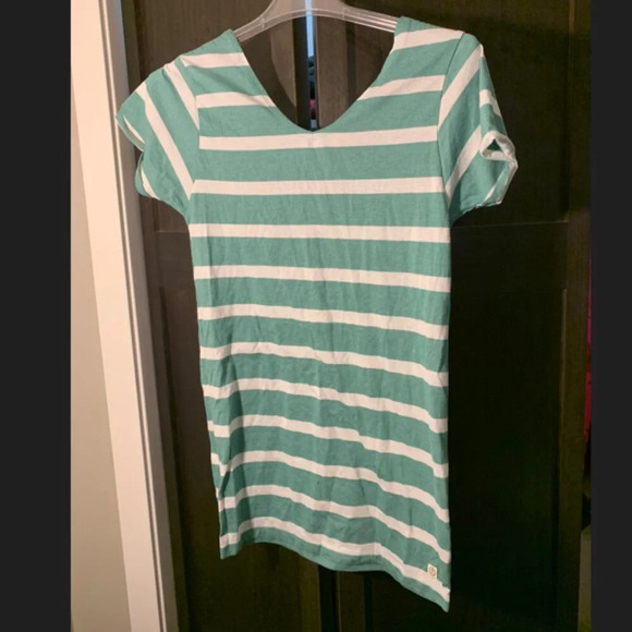 Lagaci Swim cover-up - green and white stripes - Picture 1 of 5